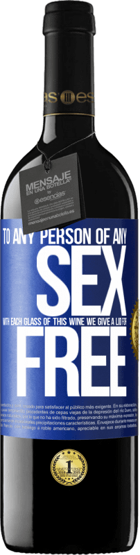 39,95 € 送料無料 | 赤ワイン REDエディション MBE 予約する このワインの各グラスを持つ任意のSEXの人には無料で蓋をします 青いタグ. カスタマイズ可能なラベル 予約する 12 月 収穫 2014 Tempranillo
