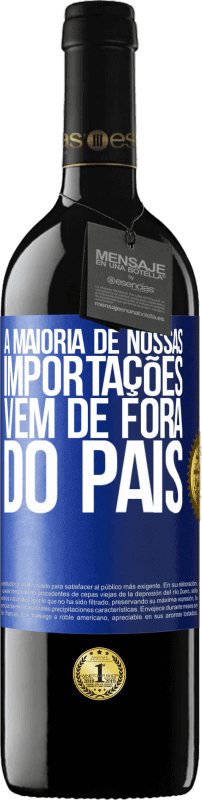 39,95 € Envio grátis | Vinho tinto Edição RED MBE Reserva A maioria de nossas importações vem de fora do país Etiqueta Azul. Etiqueta personalizável Reserva 12 Meses Colheita 2015 Tempranillo