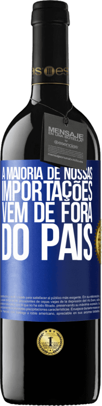 39,95 € Envio grátis | Vinho tinto Edição RED MBE Reserva A maioria de nossas importações vem de fora do país Etiqueta Azul. Etiqueta personalizável Reserva 12 Meses Colheita 2016 Tempranillo