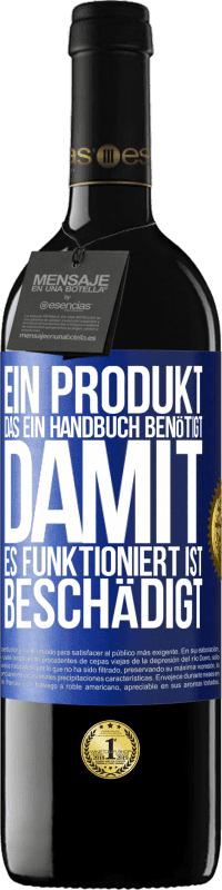 39,95 € Kostenloser Versand | Rotwein RED Ausgabe MBE Reserve Ein Produkt, das ein Handbuch benötigt, damit es funktioniert, ist beschädigt Blaue Markierung. Anpassbares Etikett Reserve 12 Monate Ernte 2014 Tempranillo