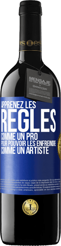 39,95 € Envoi gratuit | Vin rouge Édition RED MBE Réserve Apprenez les règles comme un pro pour pouvoir les enfreindre comme un artiste Étiquette Bleue. Étiquette personnalisable Réserve 12 Mois Récolte 2015 Tempranillo