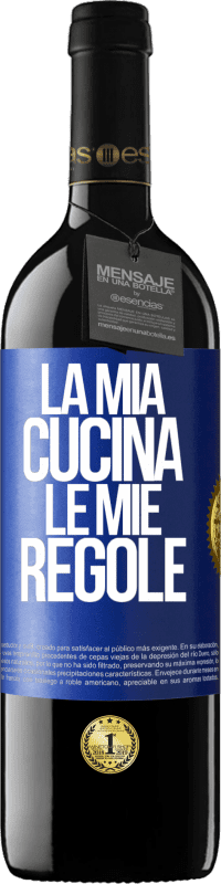 39,95 € Spedizione Gratuita | Vino rosso Edizione RED MBE Riserva La mia cucina, le mie regole Etichetta Blu. Etichetta personalizzabile Riserva 12 Mesi Raccogliere 2014 Tempranillo