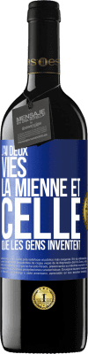 39,95 € Envoi gratuit | Vin rouge Édition RED MBE Réserve J'ai deux vies. La mienne et celle que les gens inventent Étiquette Bleue. Étiquette personnalisable Réserve 12 Mois Récolte 2014 Tempranillo