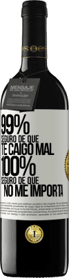 39,95 € Envío gratis | Vino Tinto Edición RED MBE Reserva 99% seguro de que te caigo mal. 100% seguro de que no me importa Etiqueta Blanca. Etiqueta personalizable Reserva 12 Meses Cosecha 2015 Tempranillo