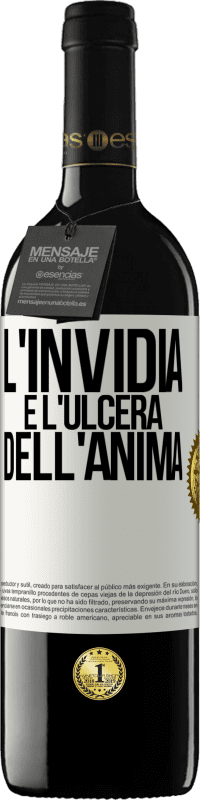 39,95 € Spedizione Gratuita | Vino rosso Edizione RED MBE Riserva L'invidia è l'ulcera dell'anima Etichetta Bianca. Etichetta personalizzabile Riserva 12 Mesi Raccogliere 2015 Tempranillo