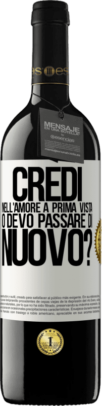 39,95 € Spedizione Gratuita | Vino rosso Edizione RED MBE Riserva credi nell'amore a prima vista o devo passare di nuovo? Etichetta Bianca. Etichetta personalizzabile Riserva 12 Mesi Raccogliere 2016 Tempranillo