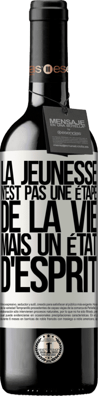 39,95 € Envoi gratuit | Vin rouge Édition RED MBE Réserve La jeunesse n'est pas une étape de la vie, mais un état d'esprit Étiquette Blanche. Étiquette personnalisable Réserve 12 Mois Récolte 2015 Tempranillo