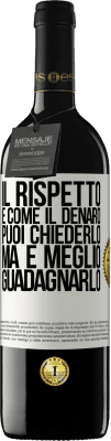 39,95 € Spedizione Gratuita | Vino rosso Edizione RED MBE Riserva Il rispetto è come il denaro. Puoi chiederlo, ma è meglio guadagnarlo Etichetta Bianca. Etichetta personalizzabile Riserva 12 Mesi Raccogliere 2015 Tempranillo