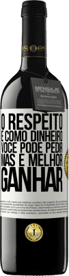 39,95 € Envio grátis | Vinho tinto Edição RED MBE Reserva O respeito é como dinheiro. Você pode pedir, mas é melhor ganhar Etiqueta Branca. Etiqueta personalizável Reserva 12 Meses Colheita 2014 Tempranillo