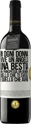 39,95 € Spedizione Gratuita | Vino rosso Edizione RED MBE Riserva In ogni donna vive un angelo, una bestia, una principessa, un demone. Quello che ti svegli è quello che avrai Etichetta Bianca. Etichetta personalizzabile Riserva 12 Mesi Raccogliere 2014 Tempranillo