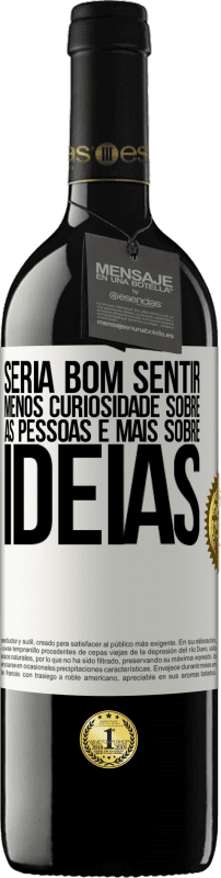 39,95 € Envio grátis | Vinho tinto Edição RED MBE Reserva Seria bom sentir menos curiosidade sobre as pessoas e mais sobre idéias Etiqueta Branca. Etiqueta personalizável Reserva 12 Meses Colheita 2015 Tempranillo