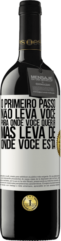 39,95 € Envio grátis | Vinho tinto Edição RED MBE Reserva O primeiro passo não leva você para onde você quer ir, mas leva de onde você está Etiqueta Branca. Etiqueta personalizável Reserva 12 Meses Colheita 2015 Tempranillo