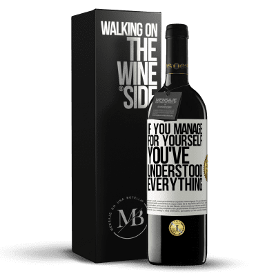 «If you manage for yourself, you've understood everything» RED Edition MBE Reserve