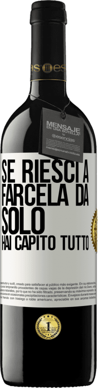 39,95 € Spedizione Gratuita | Vino rosso Edizione RED MBE Riserva Se riesci a farcela da solo, hai capito tutto Etichetta Bianca. Etichetta personalizzabile Riserva 12 Mesi Raccogliere 2015 Tempranillo