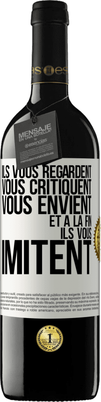 39,95 € Envoi gratuit | Vin rouge Édition RED MBE Réserve Ils vous regardent, vous critiquent vous envient... et à la fin ils vous imitent Étiquette Blanche. Étiquette personnalisable Réserve 12 Mois Récolte 2015 Tempranillo