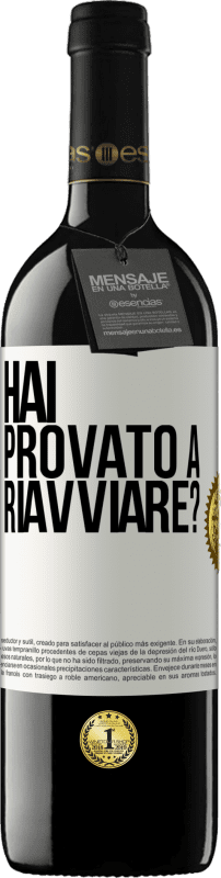 39,95 € Spedizione Gratuita | Vino rosso Edizione RED MBE Riserva hai provato a riavviare? Etichetta Bianca. Etichetta personalizzabile Riserva 12 Mesi Raccogliere 2016 Tempranillo