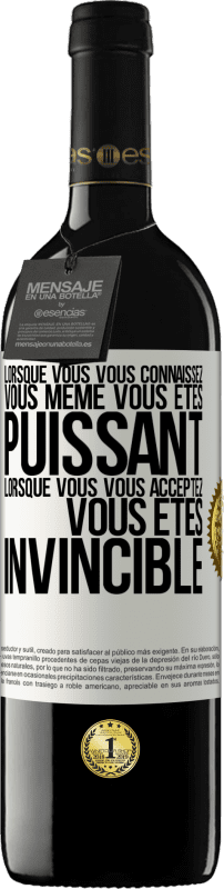 39,95 € Envoi gratuit | Vin rouge Édition RED MBE Réserve Lorsque vous vous connaissez vous même vous êtes puissant. Lorsque vous vous acceptez vous êtes invincible Étiquette Blanche. Étiquette personnalisable Réserve 12 Mois Récolte 2016 Tempranillo