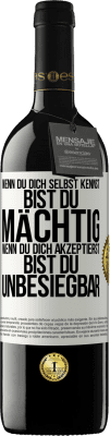 39,95 € Kostenloser Versand | Rotwein RED Ausgabe MBE Reserve Wenn du dich selbst kennst, bist du mächtig. Wenn du dich akzeptierst, bist du unbesiegbar Weißes Etikett. Anpassbares Etikett Reserve 12 Monate Ernte 2016 Tempranillo