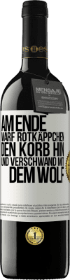 39,95 € Kostenloser Versand | Rotwein RED Ausgabe MBE Reserve Am Ende warf Rotkäppchen den Korb hin und verschwand mit dem Wolf Weißes Etikett. Anpassbares Etikett Reserve 12 Monate Ernte 2014 Tempranillo