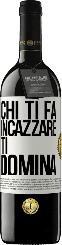 39,95 € Spedizione Gratuita | Vino rosso Edizione RED MBE Riserva Chi ti fa incazzare, ti domina Etichetta Bianca. Etichetta personalizzabile Riserva 12 Mesi Raccogliere 2015 Tempranillo