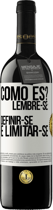 39,95 € Envio grátis | Vinho tinto Edição RED MBE Reserva como es? Lembre-se: definir-se é limitar-se Etiqueta Branca. Etiqueta personalizável Reserva 12 Meses Colheita 2015 Tempranillo