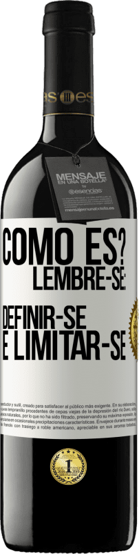39,95 € Envio grátis | Vinho tinto Edição RED MBE Reserva como es? Lembre-se: definir-se é limitar-se Etiqueta Branca. Etiqueta personalizável Reserva 12 Meses Colheita 2016 Tempranillo