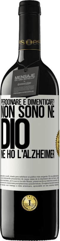 39,95 € Spedizione Gratuita | Vino rosso Edizione RED MBE Riserva perdonare e dimenticare? Non sono né Dio né ho l'Alzheimer Etichetta Bianca. Etichetta personalizzabile Riserva 12 Mesi Raccogliere 2015 Tempranillo