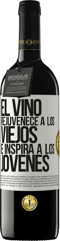 39,95 € Envío gratis | Vino Tinto Edición RED MBE Reserva El vino rejuvenece a los viejos e inspira a los jóvenes Etiqueta Blanca. Etiqueta personalizable Reserva 12 Meses Cosecha 2014 Tempranillo