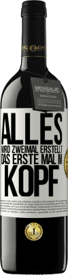 39,95 € Kostenloser Versand | Rotwein RED Ausgabe MBE Reserve Alles wird zweimal erstellt. Das erste Mal im Kopf Weißes Etikett. Anpassbares Etikett Reserve 12 Monate Ernte 2014 Tempranillo