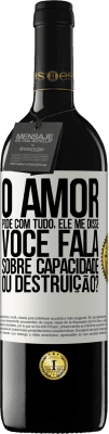 39,95 € Envio grátis | Vinho tinto Edição RED MBE Reserva O amor pode com tudo, ele me disse. Você fala sobre capacidade ou destruição? Etiqueta Branca. Etiqueta personalizável Reserva 12 Meses Colheita 2015 Tempranillo