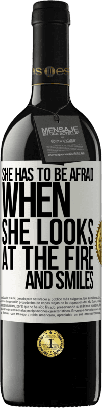 39,95 € Free Shipping | Red Wine RED Edition MBE Reserve She has to be afraid when she looks at the fire and smiles White Label. Customizable label Reserve 12 Months Harvest 2016 Tempranillo