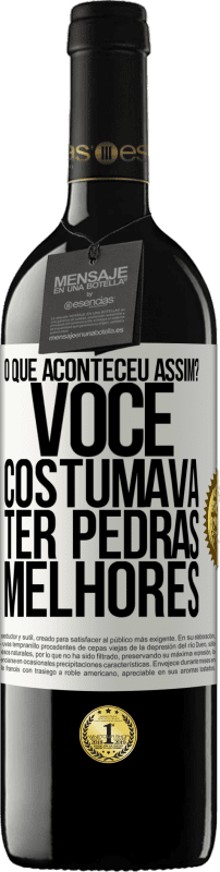 39,95 € Envio grátis | Vinho tinto Edição RED MBE Reserva o que aconteceu assim? Você costumava ter pedras melhores Etiqueta Branca. Etiqueta personalizável Reserva 12 Meses Colheita 2015 Tempranillo