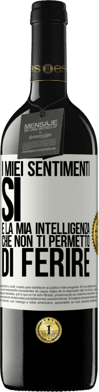 39,95 € Spedizione Gratuita | Vino rosso Edizione RED MBE Riserva I miei sentimenti, sì. È la mia intelligenza che non ti permetto di ferire Etichetta Bianca. Etichetta personalizzabile Riserva 12 Mesi Raccogliere 2015 Tempranillo