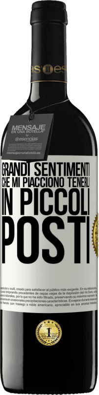 39,95 € Spedizione Gratuita | Vino rosso Edizione RED MBE Riserva Grandi sentimenti che mi piacciono tenerli in piccoli posti Etichetta Bianca. Etichetta personalizzabile Riserva 12 Mesi Raccogliere 2015 Tempranillo