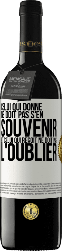 39,95 € Envoi gratuit | Vin rouge Édition RED MBE Réserve Celui qui donne ne doit pas s'en souvenir et celui qui reçoit ne doit pas l'oublier Étiquette Blanche. Étiquette personnalisable Réserve 12 Mois Récolte 2015 Tempranillo