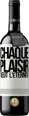 39,95 € Envoi gratuit | Vin rouge Édition RED MBE Réserve Chaque plaisir veut l'éternité Étiquette Blanche. Étiquette personnalisable Réserve 12 Mois Récolte 2016 Tempranillo