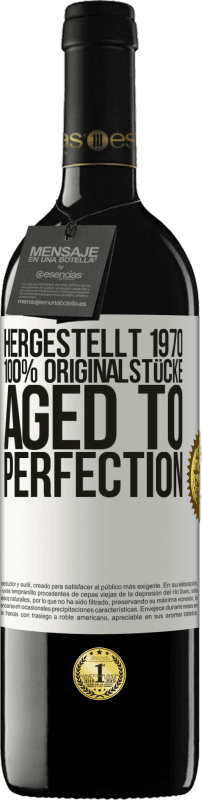 39,95 € Kostenloser Versand | Rotwein RED Ausgabe MBE Reserve Hergestellt 1970, 100% Originalstücke. Aged to perfection Weißes Etikett. Anpassbares Etikett Reserve 12 Monate Ernte 2015 Tempranillo