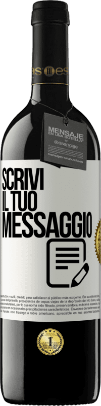 39,95 € Spedizione Gratuita | Vino rosso Edizione RED MBE Riserva Scrivi il tuo messaggio Etichetta Bianca. Etichetta personalizzabile Riserva 12 Mesi Raccogliere 2015 Tempranillo