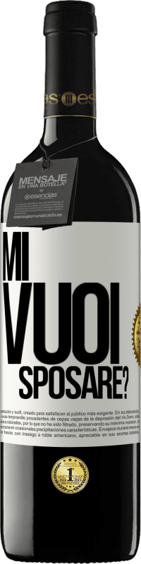 39,95 € Spedizione Gratuita | Vino rosso Edizione RED MBE Riserva Mi vuoi sposare? Etichetta Bianca. Etichetta personalizzabile Riserva 12 Mesi Raccogliere 2014 Tempranillo