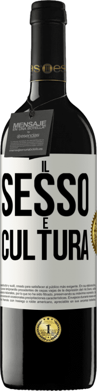 39,95 € Spedizione Gratuita | Vino rosso Edizione RED MBE Riserva Il sesso è cultura Etichetta Bianca. Etichetta personalizzabile Riserva 12 Mesi Raccogliere 2015 Tempranillo