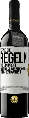 39,95 € Kostenloser Versand | Rotwein RED Ausgabe MBE Reserve Lerne die Regeln wie ein Profi, damit du sie wie ein Künstler brechen kannst Weißes Etikett. Anpassbares Etikett Reserve 12 Monate Ernte 2016 Tempranillo