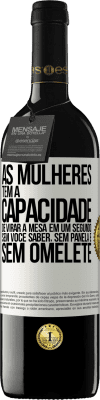 39,95 € Envio grátis | Vinho tinto Edição RED MBE Reserva As mulheres têm a capacidade de virar a mesa em um segundo. Sem você saber, sem panela e sem omelete Etiqueta Branca. Etiqueta personalizável Reserva 12 Meses Colheita 2014 Tempranillo