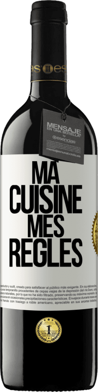 39,95 € Envoi gratuit | Vin rouge Édition RED MBE Réserve Ma cuisine, mes règles Étiquette Blanche. Étiquette personnalisable Réserve 12 Mois Récolte 2014 Tempranillo