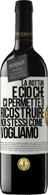 39,95 € Spedizione Gratuita | Vino rosso Edizione RED MBE Riserva La rottura è ciò che ci permette di ricostruire noi stessi come vogliamo Etichetta Bianca. Etichetta personalizzabile Riserva 12 Mesi Raccogliere 2014 Tempranillo