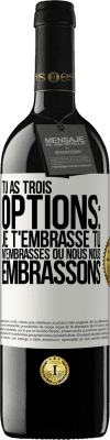 39,95 € Envoi gratuit | Vin rouge Édition RED MBE Réserve Tu as trois options: je t'embrasse, tu m'embrasses ou nous nous embrassons Étiquette Blanche. Étiquette personnalisable Réserve 12 Mois Récolte 2014 Tempranillo