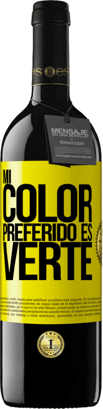 39,95 € 免费送货 | 红酒 RED版 MBE 预订 Mi color preferido es: verte 黄色标签. 可自定义的标签 预订 12 个月 收成 2014 Tempranillo