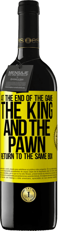 39,95 € Free Shipping | Red Wine RED Edition MBE Reserve At the end of the game, the king and the pawn return to the same box Yellow Label. Customizable label Reserve 12 Months Harvest 2015 Tempranillo