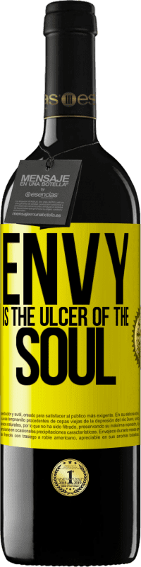 39,95 € Free Shipping | Red Wine RED Edition MBE Reserve Envy is the ulcer of the soul Yellow Label. Customizable label Reserve 12 Months Harvest 2015 Tempranillo