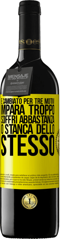 39,95 € Spedizione Gratuita | Vino rosso Edizione RED MBE Riserva È cambiato per tre motivi. Impara troppo, soffri abbastanza o stanca dello stesso Etichetta Gialla. Etichetta personalizzabile Riserva 12 Mesi Raccogliere 2015 Tempranillo