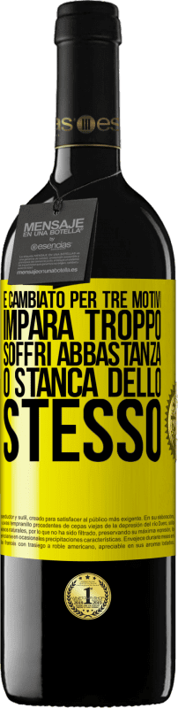 39,95 € Spedizione Gratuita | Vino rosso Edizione RED MBE Riserva È cambiato per tre motivi. Impara troppo, soffri abbastanza o stanca dello stesso Etichetta Gialla. Etichetta personalizzabile Riserva 12 Mesi Raccogliere 2016 Tempranillo